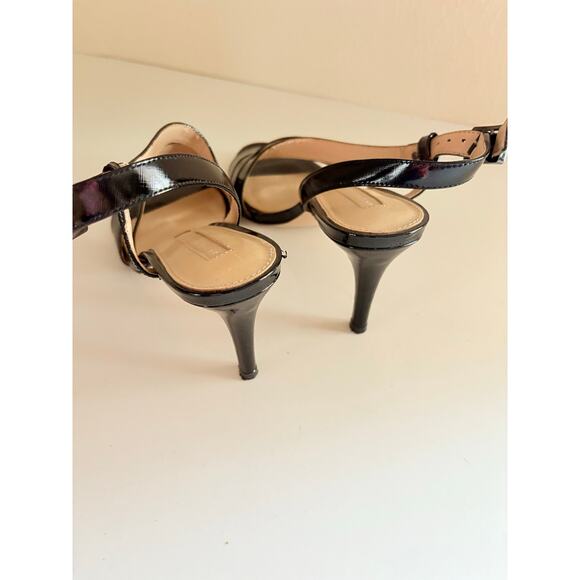 Antonio Melani Black Patent Leather Strappy Heels Size 6.5M Open Toe Sandals - Picture 7 of 7
